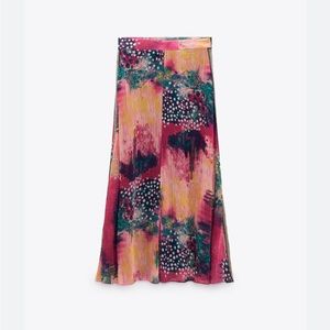 Zara Colorful Printed Midi skirt